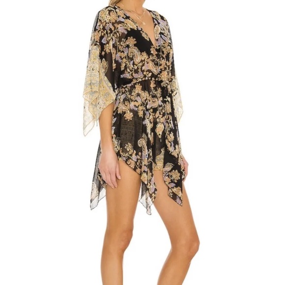 Free People Dream State Tunic Kimono Black Night Intimately small boho top - Picture 3 of 14